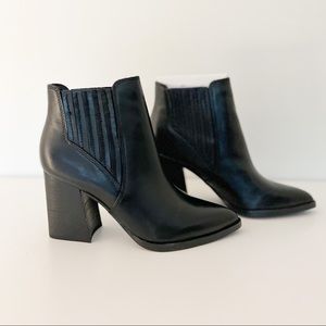 NIB - Marc Fisher Black Leather Heeled Booties